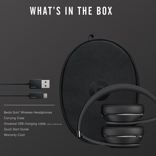 Beats by Dr. Dre Solo3 Icon On-Ear Sound Isolating Bluetooth Headphones - Matte Black - Image 3