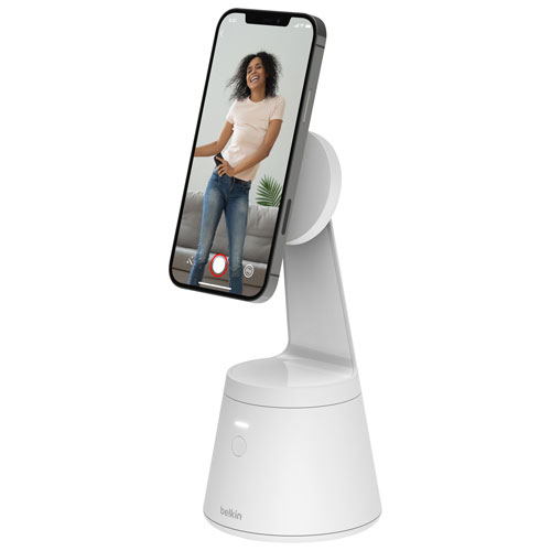 Belkin Face Tracking MagSafe Compatible Phone Mount for iPhone 14/13/ 12 - White - Image 3